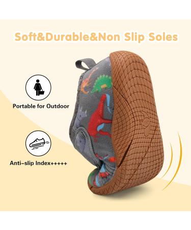 JOINFREE Baby Girl First Walking Anti-Slip Shoes | Plush Boys Slipper Cozy Toddlers Shoes | Grey Dinosaur Design | Size 7.5/8 UK Child - Buy Online on GoSupps.com