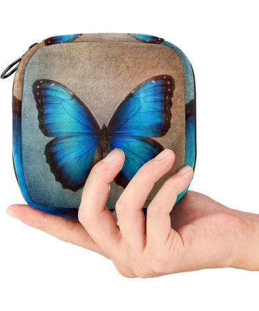 Vintage Butterfly Pattern Napkin Storage Bag - Portable Menstrual Pad Zipper Bag for Teens & Women - Buy Online on GoSupps.com