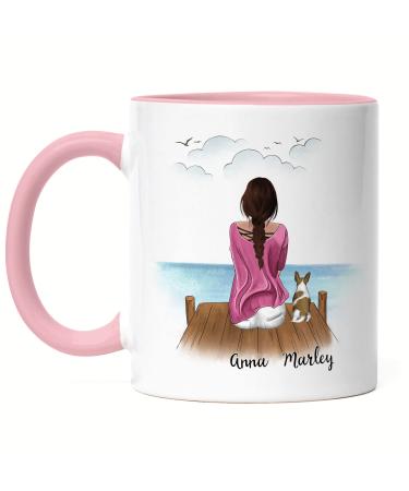 Kiddle-Design Dog Mom Mug Pink Personalized Dog Owner Gift Dog Lover Dogs Dog Mom Dog Fan Dog Motif Pet