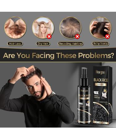 Hair Growth Serum - Organic Black Rice Water Spray for Thicker Fuller Hair - 3.38 Ounces - Boost Hair Regrowth & Combat Hair Loss - Buy Online on GoSupps.com