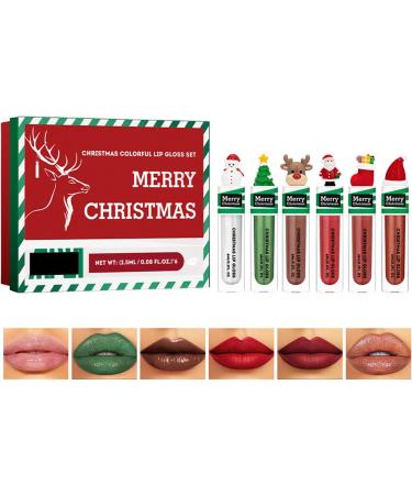 Bestvisse 6Pcs Matte Lipstick Waterproof Moisturizing Lipstick Makeup Supplies Christmas Box for Women Girls - Buy Online on GoSupps.com