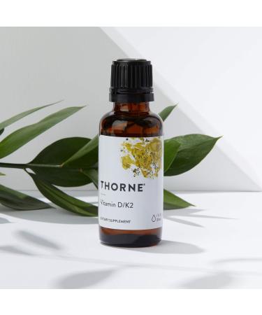 Thorne Vitamin D/K2 Liquid (Metered Dispenser) - Dietary Supplement with Vitamins D3 and K2 to Support Healthy Bones and Muscles - 1 Fluid Ounce (30 mL) - Buy Online on GoSupps.com