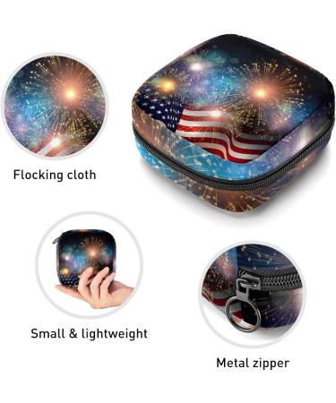 GIAPB Period Bag - American Color Period Pouch & Makeup Bag for Independence Day | Sanitary Napkin Storage Bag | Travel Friendly - Buy Online on GoSupps.com