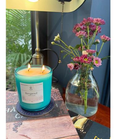 LUYS Premium 2-Wick Bergamot Scented Candle | Stress Relieving Lavender | Long Lasting Luxury Candle - 60+ Hours Burn Time - Buy Online on GoSupps.com