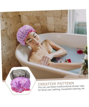 Hemoton 2pcs Satin Turban & Plastic Shower Cap Set for Women | Bath Hat & Hair Protector - PEVA Lined - Buy Online on GoSupps.com