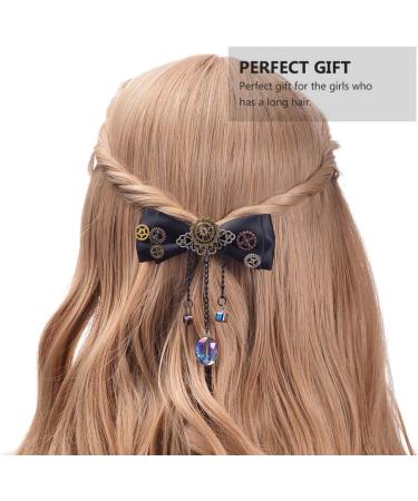 FOMIYES Punk Fabric Bow Hair Clip Fancy Hair Accessories for Women Goth Punk Hair Clip Hair Decorations for Women Hair Slides Hair Pin Hair Clips Women's Steampunk Ribbon - Buy Online on GoSupps.com