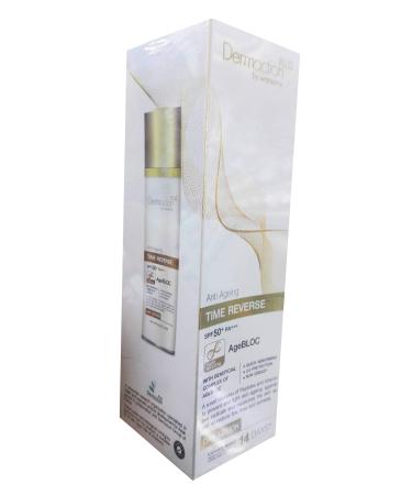 2 Packs of Dermaction Plus by Watsons Anti-Ageing Time Reverse SPF 50+ PA+++ Day Lotion. With beneficial complex of Agebloc. Quick absorbing UV protection Non greasy. (50 ml/pack)