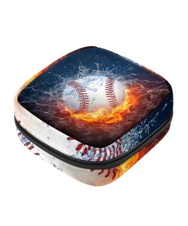 Women's napkin storage bag baseball ball in fire and water menstrual cup portable women's bandages storage bags female menstruation first period bag