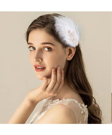 Mwoot 4 Pcs Black & White Feather Hair Jewelry Clips | 1920s Fascinators for Women | Ideal for Ice Skating & Ballet Performances - Buy Online on GoSupps.com