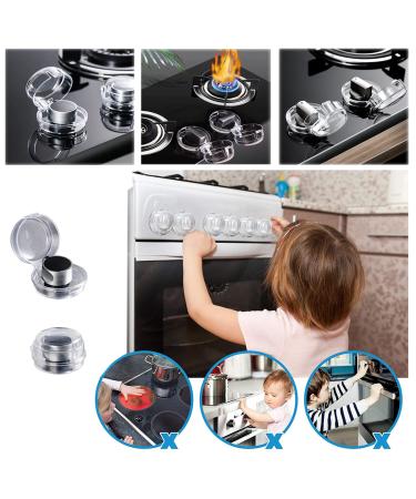 8-Piece Stove Switch Protection Set | Child Lock Covers for Gas Stove Knobs | Oven Safety for Kids | Transparent Protective Covers | Ideal for Cookware - Buy Online on GoSupps.com