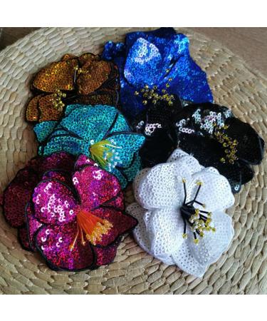 2pcs Sky Blue Sequins Flower Beaded Patches - DIY Sew On Embroidered Patch Applique - Buy Online on GoSupps.com