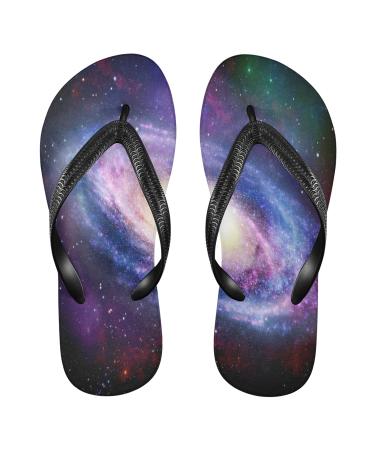 Mnsruu Nebula Space Spiral Galaxy Flip Flops Flip Sandals Home Slippers Hotel Spa Bedroom Travel for Men Women Medium