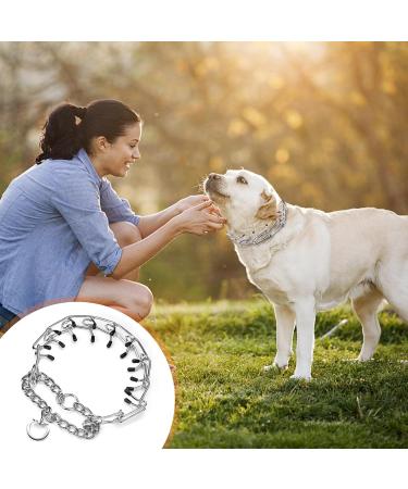 Shudyear Metal Choke Chain for Dog Durable Thick Prong Collars for Pet Outdoor Training Anti Bark Collars for Dogs Stainless Steel Prong Collar for Large Medium Small Dogs(L) - Buy Online on GoSupps.com