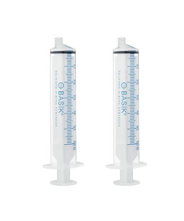 UrnConcern 60ml Enteral Feeding Syringe ENFIT with Caps | 60cc Syringe | Reusable Silicone O-Ring Syringe | Tube Feeding | with Clean Assure White Plunger (2 Pack)