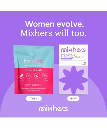 MIXHERS Prenatal + Pre + Postnatal Support Supplement | Pregnancy Vitamins Drink Mix | Formulated with Vitamin A C D E & K | Berry Pomegranate Flavor | 15 Stick Packets - Buy Online on GoSupps.com