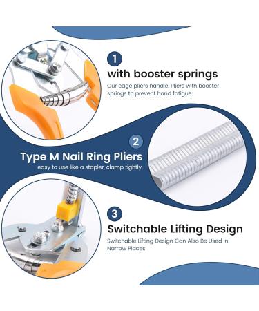 Bakkeny Type M Nail Ring Pliers Type M Nail Ring Pliers Type M Nail Ring Pliers Thickened for Manual Tying (M Nail +3000Clips) - Buy Online on GoSupps.com