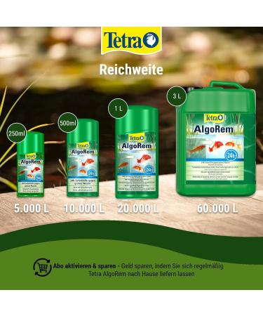 Tetra Pond AlgoRem - 1L Green Water Treatment | 24-Hour Emergency Aid Against Floating Algae for Garden Ponds - International Shipping Available - Buy Online on GoSupps.com