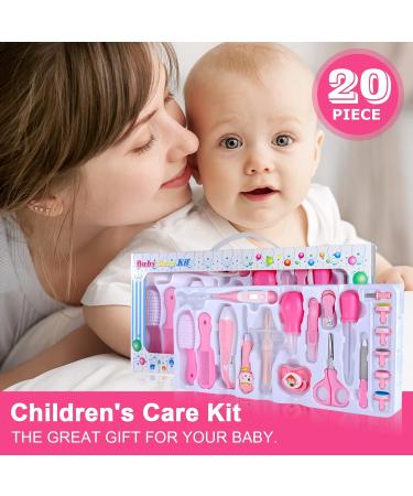 RoseFlower 20-in-1 Baby Healthcare & Grooming Kit - Nursery Care Set for Newborns, Infants, Boys, Girls - Toothbrush, Nail Clipper, Nose Cleaner, Nasal Aspirator Included - Buy Online on GoSupps.com