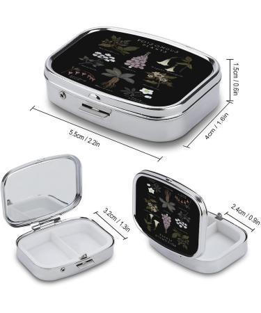 Travel-Friendly Metal Pill Organizer - Compact 2 Compartment Case for Vitamins Supplements & Meds - Cute Portable & Perfect for Purse or Pocket - Buy Online on GoSupps.com