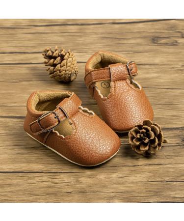 Sonsage Infant Baby Boys Girls Oxford Shoes - Anti-Slip Toddler First Walking Sneakers 0-6 Months (Brown) - Buy Online on GoSupps.com