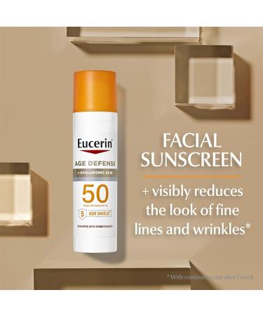 Eucerin Sun Advanced Hydration SPF 50 Sunscreen Lotion (5 Fl Oz) + Age Defense Face Sunscreen Lotion SPF 50 (2.5 Fl Oz) Hypoallergenic and Lightweight Sun Protection with Hyaluronic Acid - Buy Online on GoSupps.com
