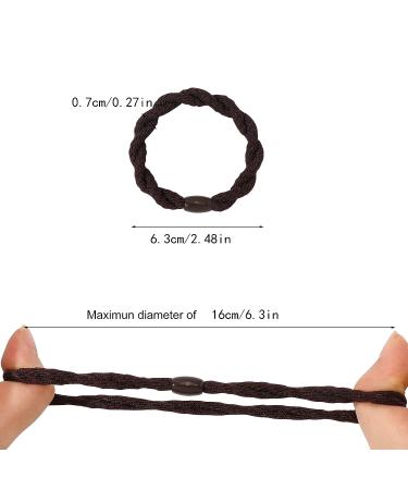 Thick Hair Ties - Ponytail Holders for Women Girls Men | 16Pcs Black Brown Beige Pink Hair Tie Bracelets - Buy Online on GoSupps.com