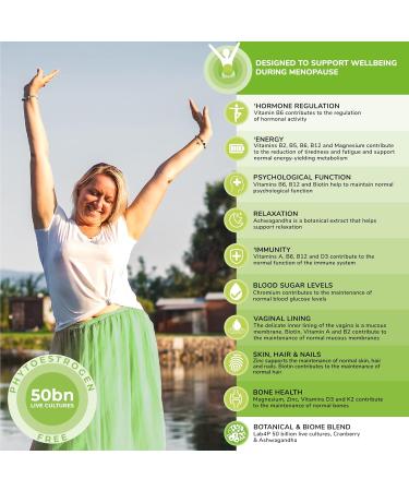 Health & Her Menopause Biome 50bn Live Cultures Supplements - 60 Tablets, Vegan & Phytoestrogen Free - Support for Menopause Symptoms - Buy Online on GoSupps.com