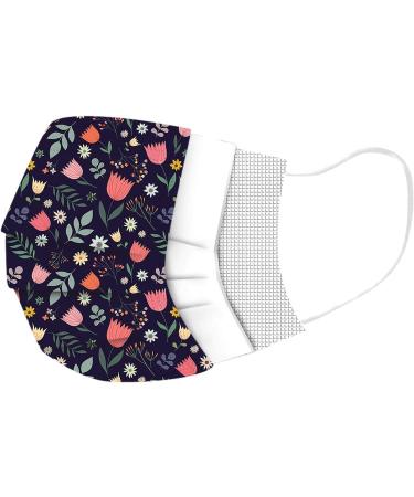 10PC Disposable Face_Masks Flower Print 3 Ply Breathable Face_Cover Flower Women Fashion Face Covering Protections Multicolor-2 As shown - Buy Online on GoSupps.com