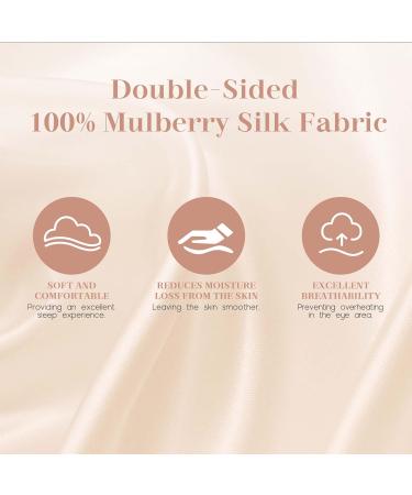 Silk Sleep Mask 2 Count - 100% Mulberry Silk Adjustable Light Blocking Eye Masks - Perfect Gift in Black - Buy Online on GoSupps.com