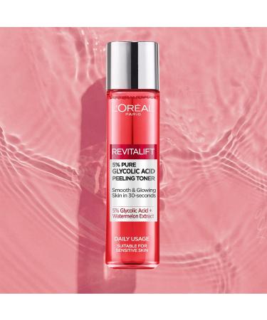 L Oreal Paris 5% Glycolic Acid Peeling Toner Revitalift Glycolic Toner for Smooth & Glowing Skin 180ml (Pack of 2) 180 ml (Pack of 2) - Buy Online on GoSupps.com