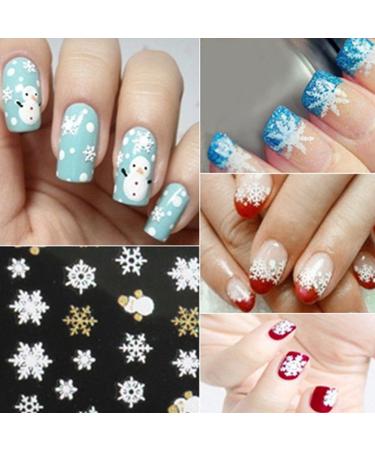 ZHOUBA Snowflakes Snowman 3D Nail Art Stickers Decals Girl Fingernail Accessories (Golden) - Buy Online on GoSupps.com