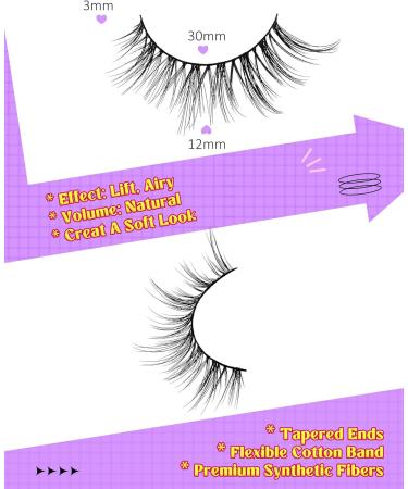 3D Mink Natural Fluffy False Lashes - 12mm C Curl Lightweight Look (7 Pairs) - Buy Online on GoSupps.com