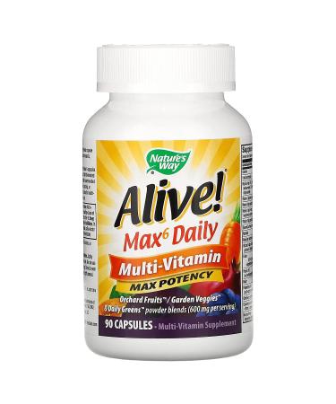 Nature's Way Alive! Max6 Daily Multi-Vitamin - 90 Veg Capsules for Optimal Health - Buy Online on GoSupps.com