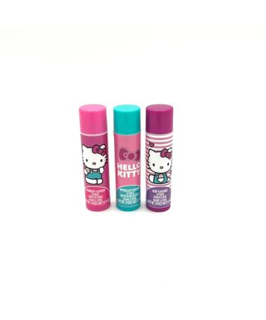Hello Kitty Moisturizing Lip Balm 3-Pack Bundle with 4 Sheets Stickers Travel Size Lip Balm for Kids. Flavors: Strawberry Watermellon and Berry! Comes with a carrying case! - Buy Online on GoSupps.com