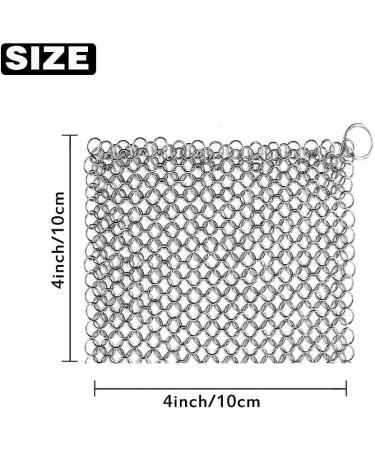 Buy Meeqiao Cast Iron Cleaner - Stainless Steel Chain Scrubber for Pans & Dutch Ovens | 10x10cm International Shipping - Buy Online on GoSupps.com