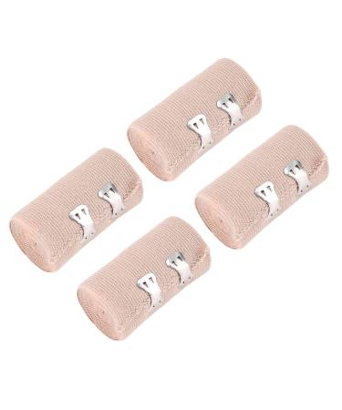 iwobi 4 Pcs Elastic Bandages Wrap Compressions Bandages Cotton Durable with Extra Metal Clips for Leg Knee Sprain Wrist Chest Body Medical Beige