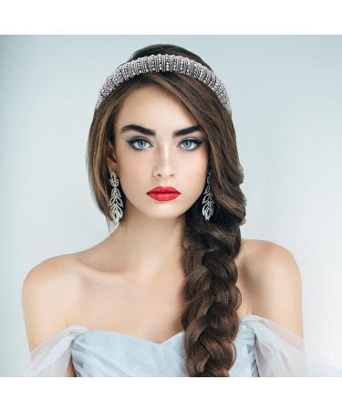 WLLHYF Rhinestone Headband - Fashionable Sparkly Black/Silver Diamond Hair Hoop for Women - Bridal/Wedding Accessories - Buy Online on GoSupps.com