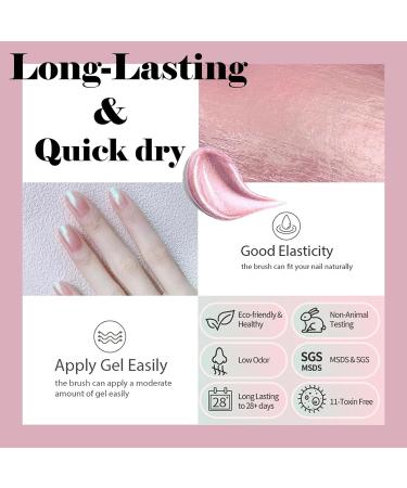 Pink Nail Varnish Pearl Pink Long-lasting Quick Dry Nail Polish Low Odor Without UV Lamp Non-Toxic Formula Breathable For Woman Home DIY Nail Art Gift 15ml 002 - Buy Online on GoSupps.com