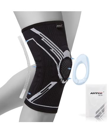AHYEE Knee Braces for Knee Pain Professional Knee Brace Knee Compression Sleeves Support for Men & Women Patella Gel Pad & Side Spring Stabilizers Grade Knee Protector for Running Meniscus Tear Arthritis Joint Pain Relie...
