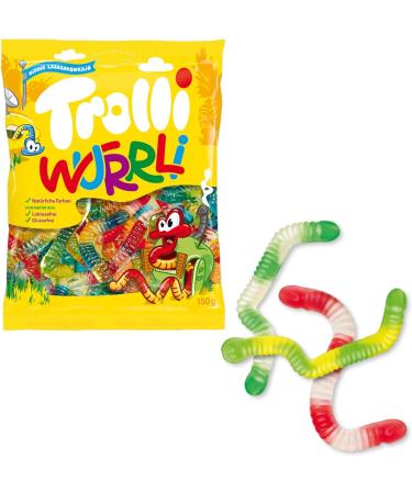 Trolli Wurrli Gummy Sweet Worms 6 Irresistible Gummy Fruity Flavours 150g - 2x Share Bags - Buy Online on GoSupps.com