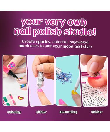 Kids Nail Polish Set - Non-Toxic Nail Art Kit for Girls Aged 7-12 | Perfect Birthday Gift & Spa Makeup Manicure Toys - Buy Online on GoSupps.com