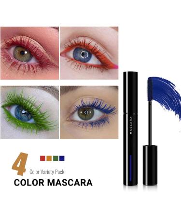 Joyeee Coloured Mascara Waterproof Brown Mascara Voluminous 4pcs 4D Silk Fiber False Lash Effect Tubing Mascara Eyelash Comb Volume Length Long Lasting Smudge Proof Lashes Make Up for Women Girl #043 - Buy Online on GoSupps.com
