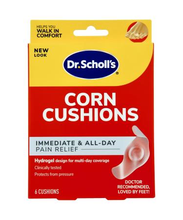 Dr. Scholl's CORN CUSHION with Duragel Technology 6ct // Cushioning Protection against Shoe Pressure and Friction that Fits Easily In Any Shoe for Immediate and All-Day Pain Relief