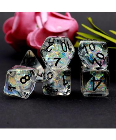 PJOY Clear Rainbow DND Dice Set - 7PCS Iridescent Resin Polyhedral RPG Game Dungeons and Dragons Gifts - Buy Online on GoSupps.com