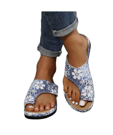 Bunion Corrector for Women Sandals Bunion Corrector Womens Sandals Foot Correction Sandles for Pain Relief Hallux Valgus Bunion Symptoms Big Toes Hallux Valgus Correction 7.5 Blue