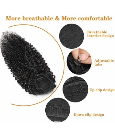 Kinky Curly Hair Extensions 8-26" Human Hair Drawstring Ponytail Extension Brazilian Real Human Hair Clip in Ponytail Hair Extension for Black Women (Color : Natural Color Size : 8inches) 8inches Natural Color - Buy Online on GoSupps.com