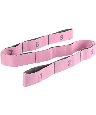 Elastic Yoga Belt - 9 Loop Stretch Band for Yoga Pilates & Strength Training - Fitness Flexibility Tool - Pink - Buy Online on GoSupps.com