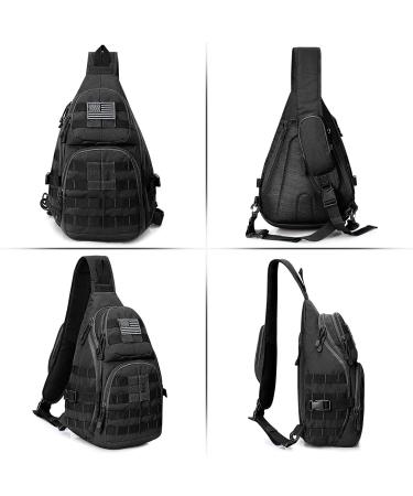 G4Free Tactical EDC Sling Backpack Military Rover Shoulder Sling Bag Pack with Pistol Holster for Concealed Carry Black - Buy Online on GoSupps.com