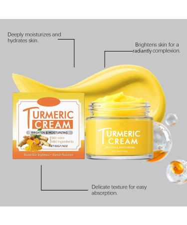 Cr me au curcuma et la vitamine C pour le visage : claircissante hydratante et anti-taches. Soin anti- ge anti-rides raffermissant et hydratant. Convient tous les types de peau (3pcs) - Buy Online on GoSupps.com