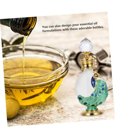 SOESFOUFU 1pc Peacock Essential Oil Bottle Home Perfume Bottle Glass Perfume Bottle Perfume Dropper Bottle Women Perfume Bottle Liquid Holder Liquid Bottle Glass Empty Holder 10.50X3.10X2.20CM Green - Buy Online on GoSupps.com